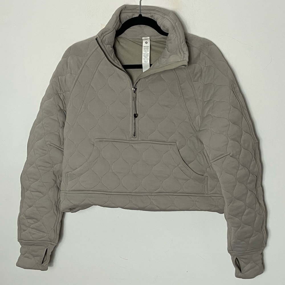 Lululemon Scuba Quilted Half Zip Sweatshirt Jacket Riverstone Size XS/S